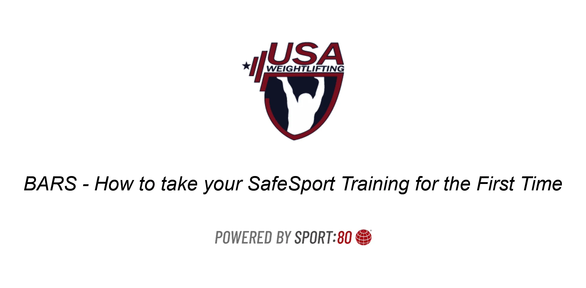 BARS How to take your SafeSport Training for the First Time on Vimeo