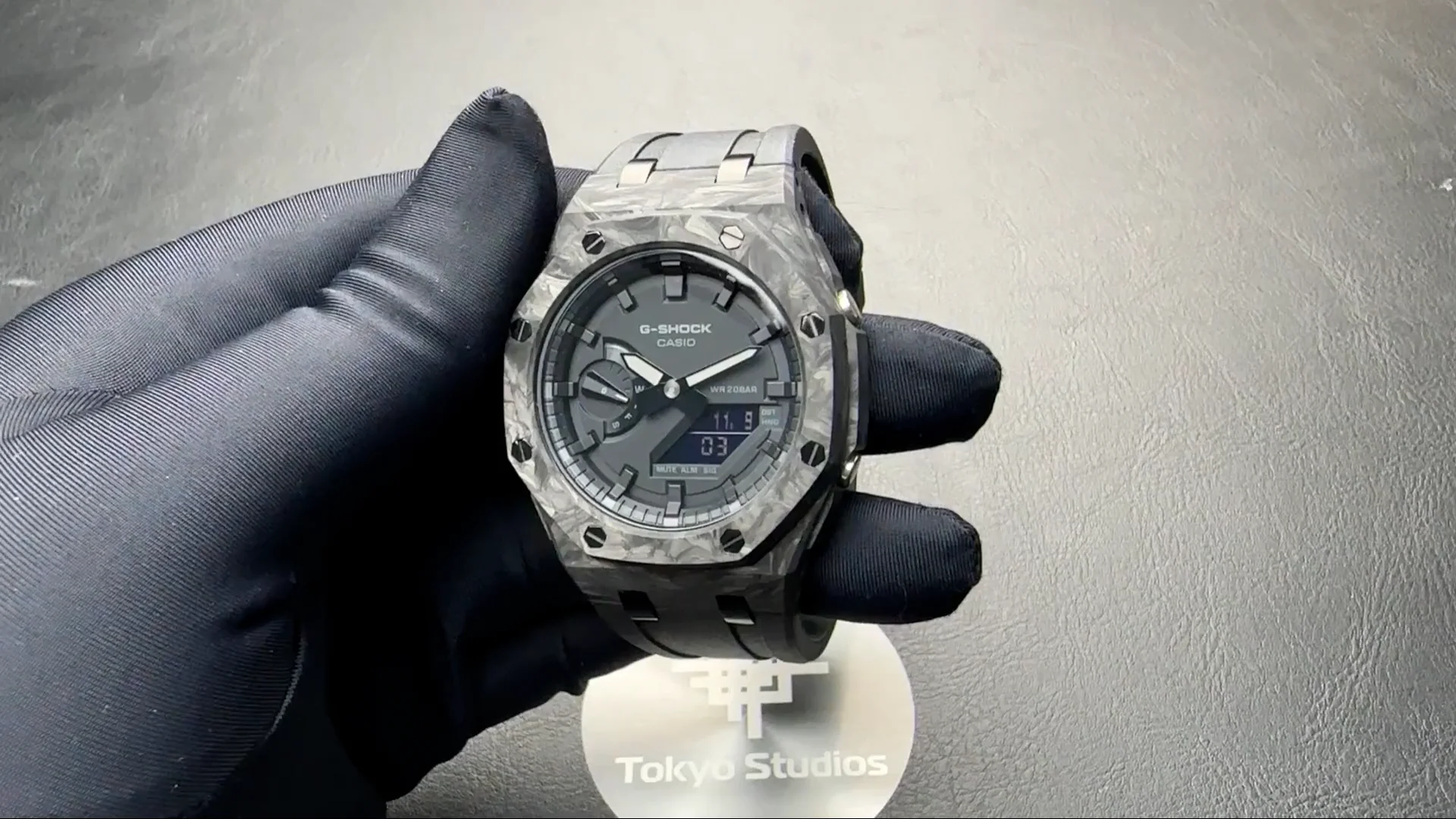 G-SHOCK Mod with Carbon Fiber Case, Black Strap and Black Hour