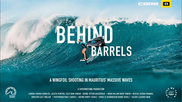 BEHIND BARRELS  A Wingfoil Shooting in Mauritius' Massive Waves