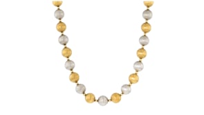 C. 1980 Vintage 14kt Two-Tone Gold Bead Necklace