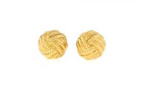 C. 2000 Vintage Tiffany Jewelry 18kt Yellow Gold Love Knot Earrings