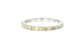 White Opal Ring in Sterling Silver