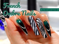 French Ombre Design With Long Stiletto Shape