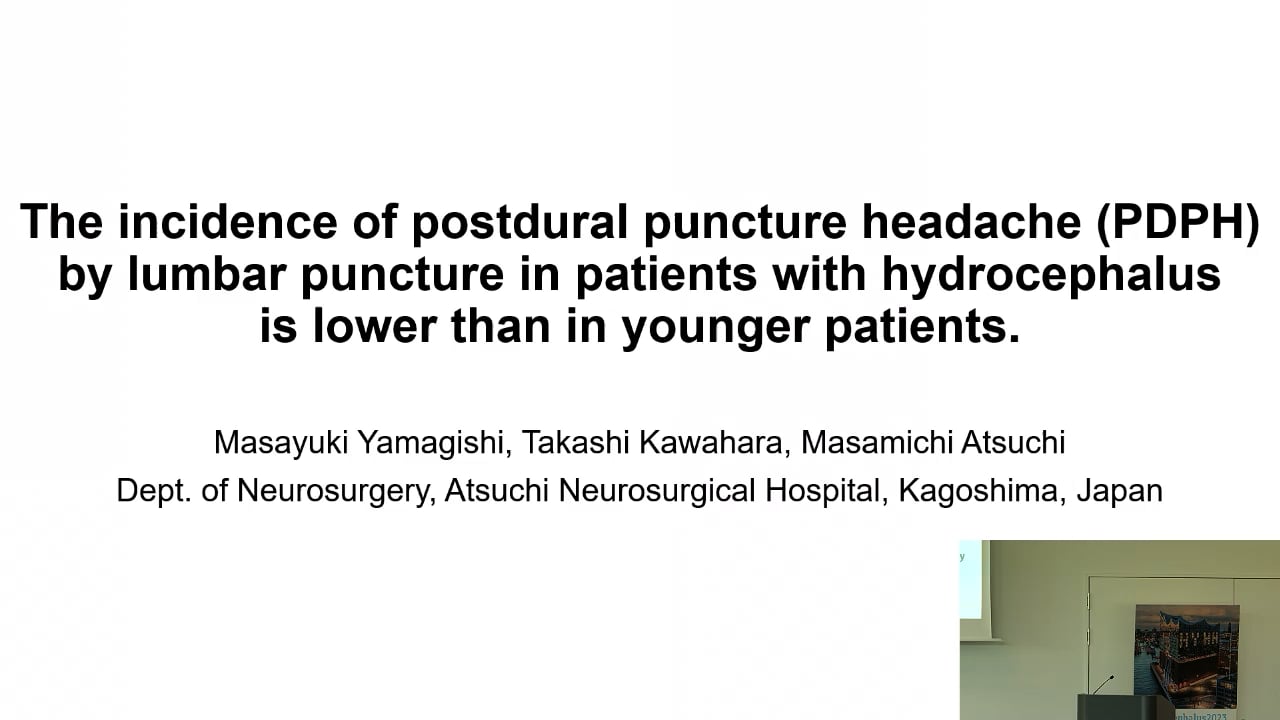 S28. Masayuki Yamagishi - The incidence of postdural puncture headache by lumbar puncture in patients with hydrocephalus is lowe