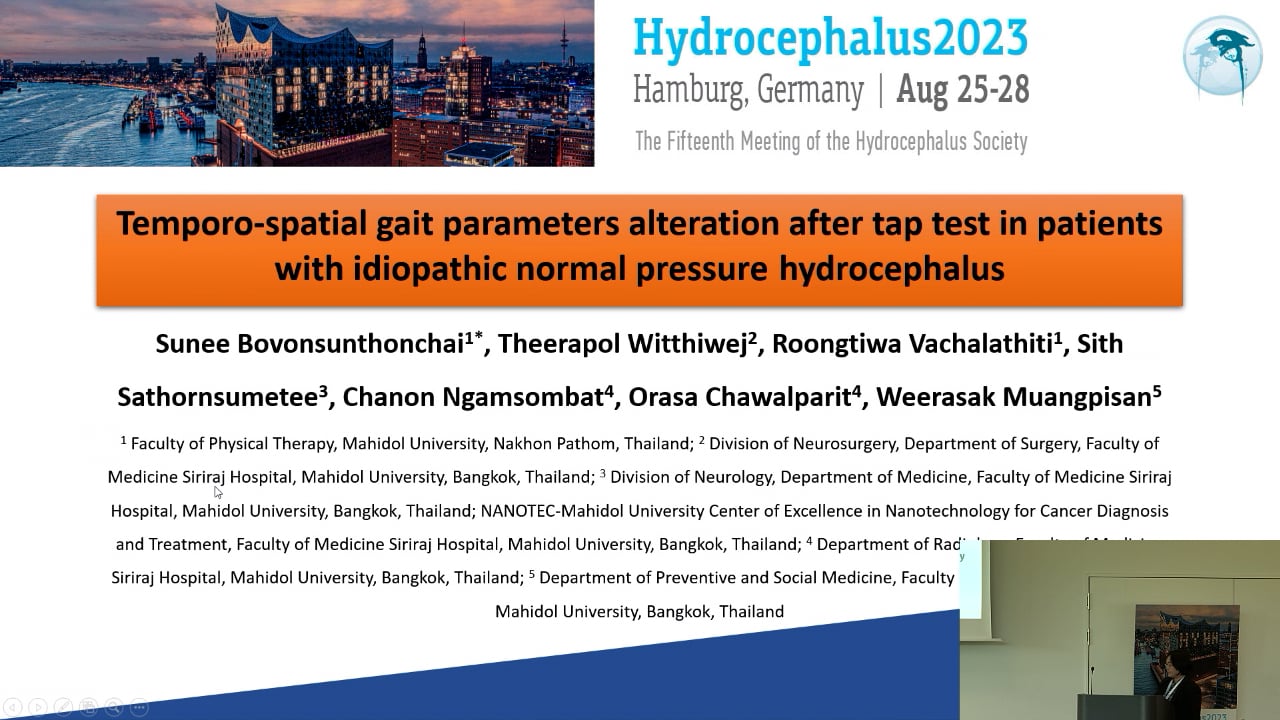 S28. Sunee Bovonsunthonchai - Temporo-spatial gait parameters alteration after tap test in patients with idiopathic normal press