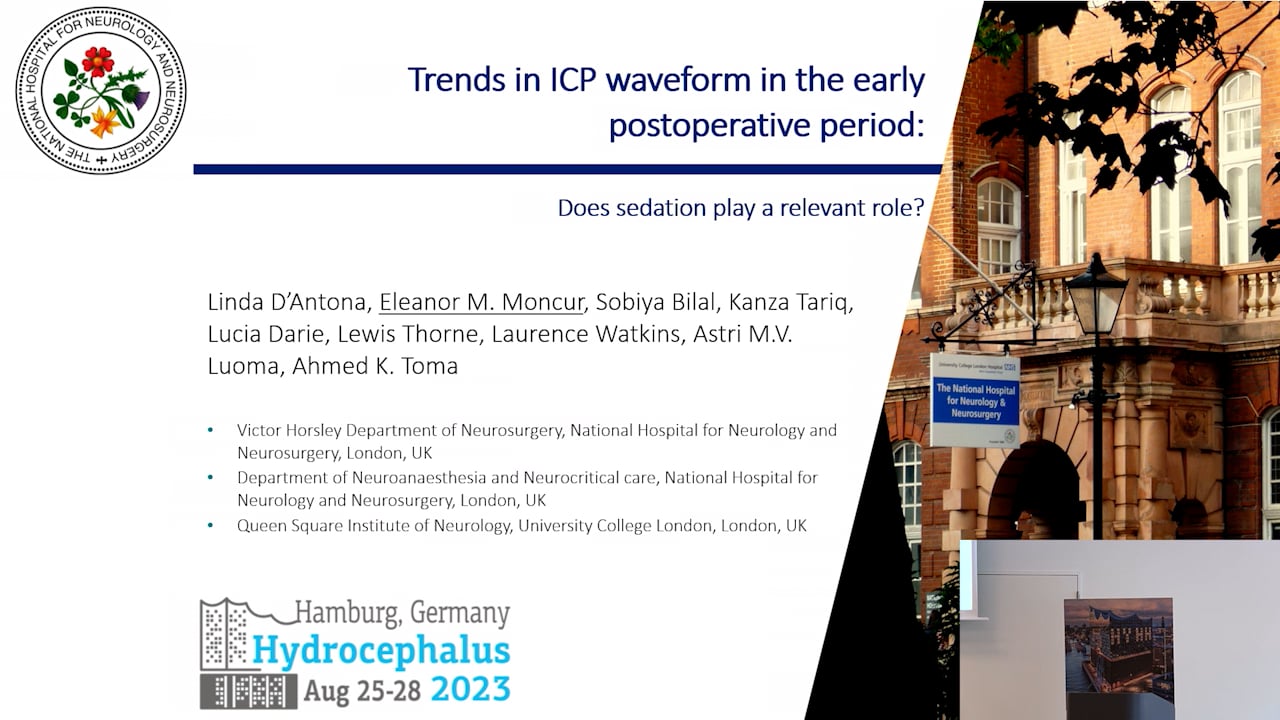 S32. Linda D’Antona - Trends in ICP waveform in the early postoperative period, Does sedation play a relevant role