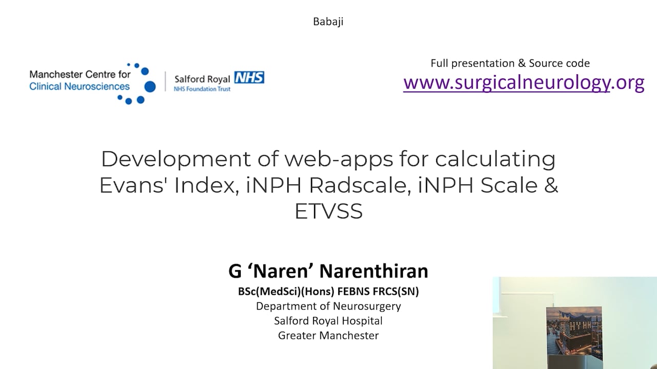 S29. Ganesalingam Narethiran - Development of web-apps for calculating Evans Index, iNPH Radscale, iNPH Scale and ETVSS