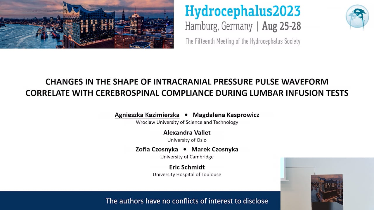 S32. Agnieszka Kazimierska - Changes in the shape of intracranial pressure pulse waveform correlate with cerebrospinal complianc