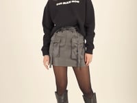 dark grey cargo skirt with pockets