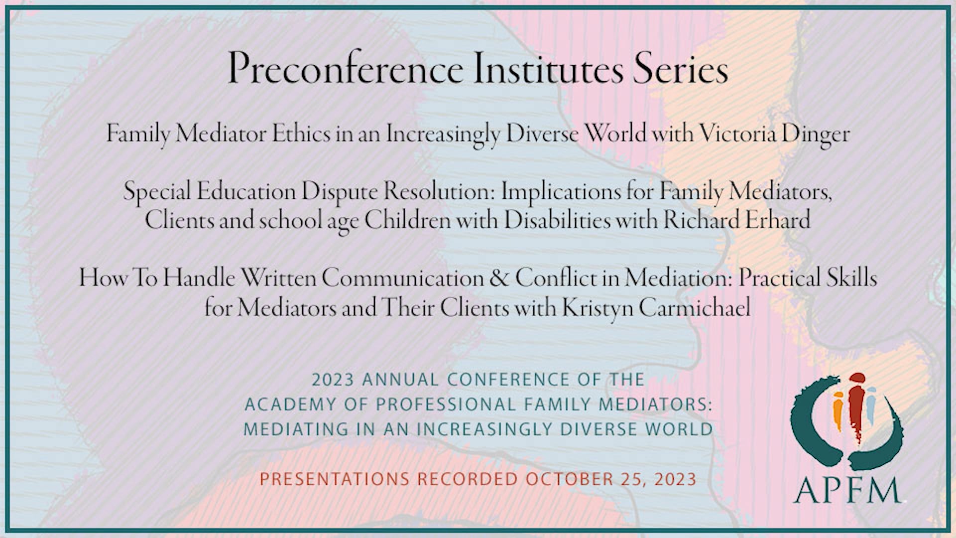 Watch APFM 2023 Preconference Institutes Online | Vimeo On Demand on Vimeo