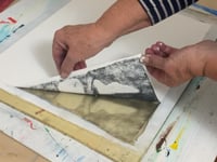 Gelli Plate Charcoal Drawing Transfer