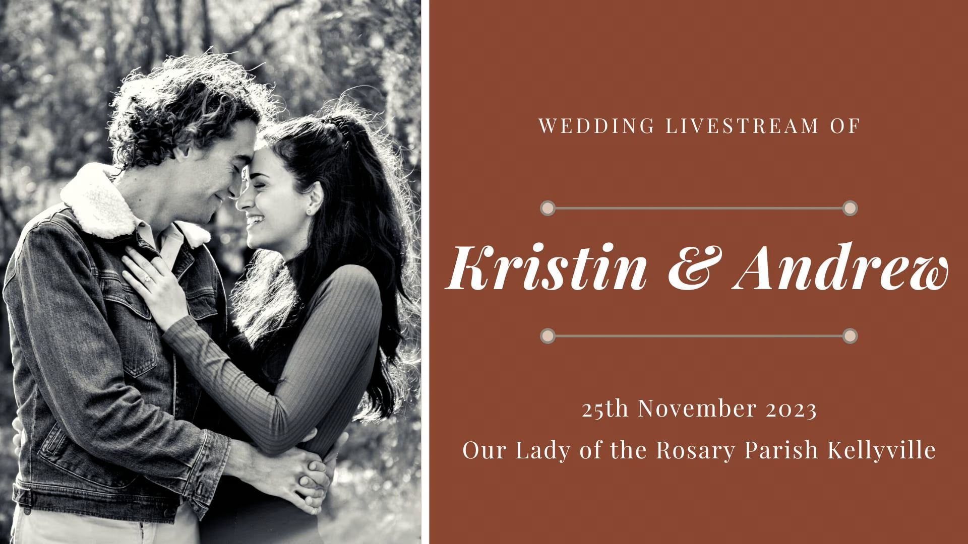 Wedding livestream of Kristin Barlow & Andrew Placko