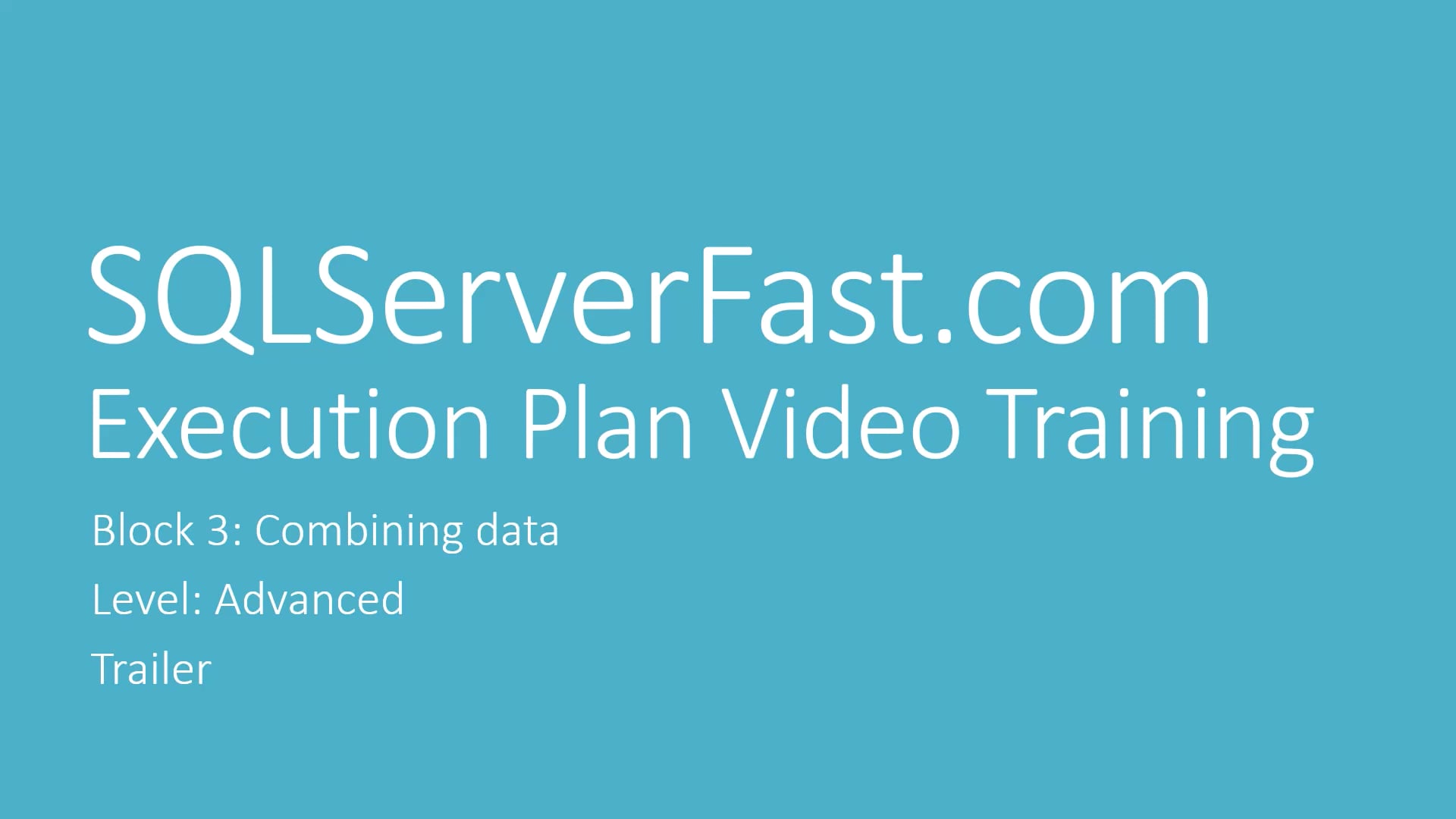 Watch SQLServerFast execution plan video training - block 3, advanced ...