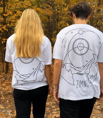 Video: T-Shirt Oversize Unisex Szlaki Kosmosu Biały