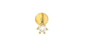 Diamond-Accented Single Stud Earring in 14kt Yellow Gold