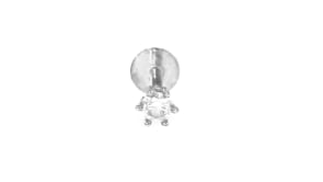 Diamond-Accented Single Stud Earring in Sterling Silver