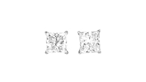 3.00 ct. t.w. Princess-Cut Lab-Grown Diamond Stud Earrings in 14kt White Gold
