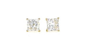 3.00 ct. t.w. Princess-Cut Lab-Grown Diamond Stud Earrings in 14kt Yellow Gold