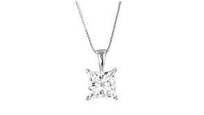 2.00 Carat Princess-Cut Lab-Grown Diamond Pendant Necklace in 14kt White Gold