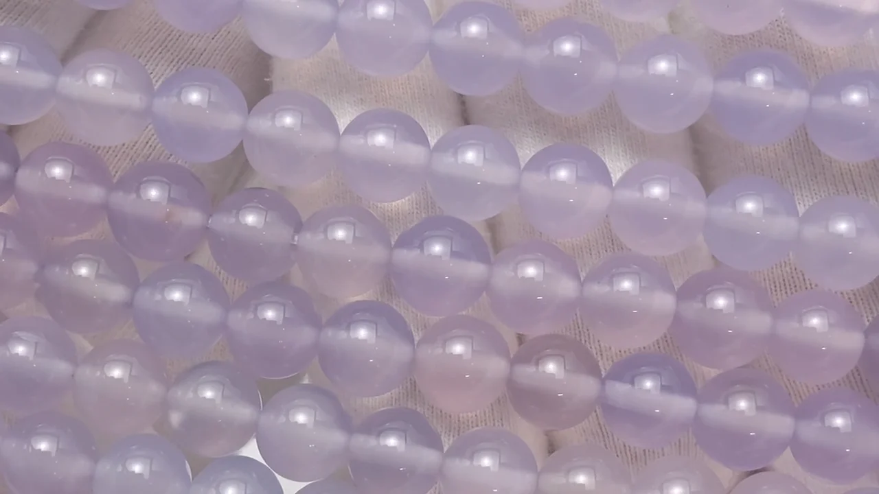 パープルカルセドニー ラウンド8mm 1連｜天然石ビーズの卸問屋・通販