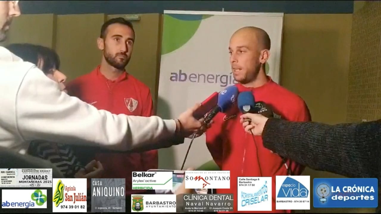 RAUSELL Y PERSO (Jugadores UD Barbastro) Valoraciones sobre el sorteo de la segunda ronda de la Copa del Rey. El rival será la UD Almería de primera división y el partido se jugará en el municipal de Barbastro, el jueves dia 6 de Diciembre a las 12 h.