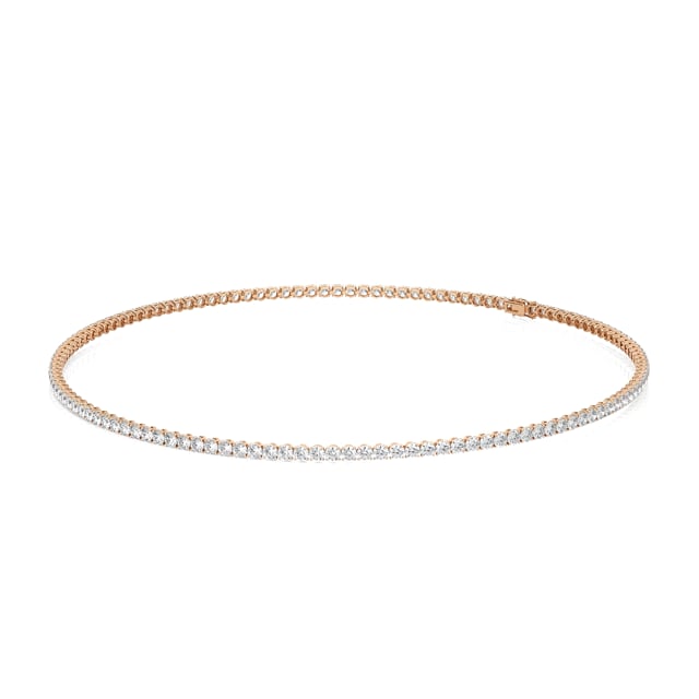 Riviere necklace with 14.60 Ct lab grown diamonds in yellow gold