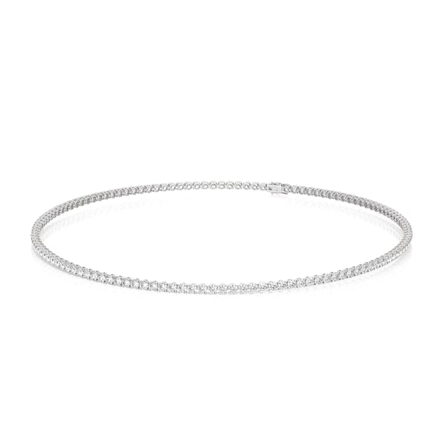 Collana Riviere con diamanti sintetici da 14,60 carati in oro bianco