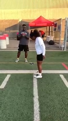 Watch sharlyn vixamar's Broad Jump: 79.6 inches