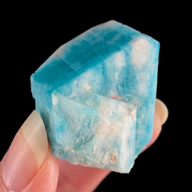 Microcline var: Amazonite (unusual white color zoning)