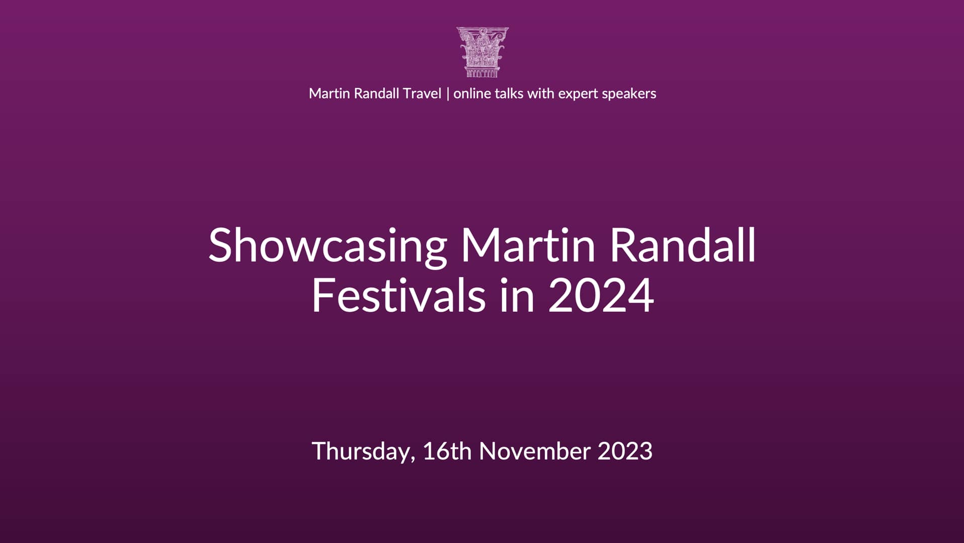 Showcasing Martin Randall Festivals in 2024 on Vimeo