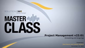 Project Management 23.01 Scheduling and Forecasting