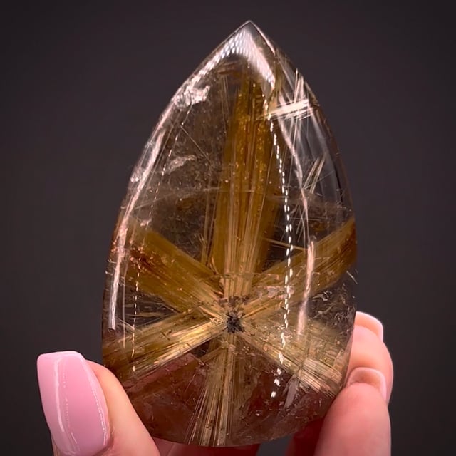 Rutile in Quartz cabochon