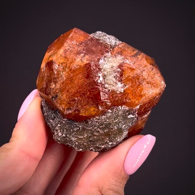 Spessartine Garnet on Quartz - CH22-28 - Wushan Spessartine Mine 