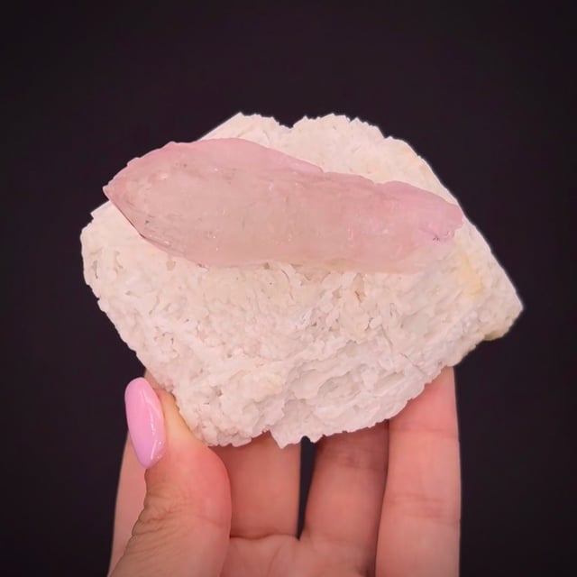 Quartz var. Rose on Albite