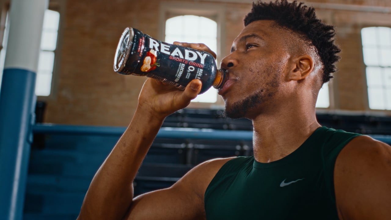 Ready × Giannis Antetokounmpo · brand hero