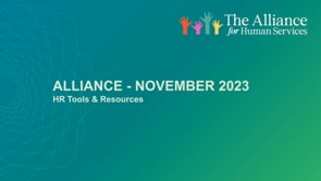 ALLIANCE - Nov. 17 HR Tools & Resources