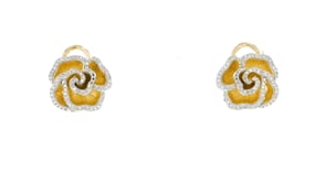 20 ct. t.w. Diamond Flower Earrings in 18kt Gold Over Sterling