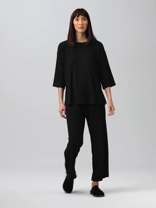 Variegated Rib Knit Crew Neck Long Top | EILEEN FISHER Variegated Rib Knit Crew Neck Long Top | EILEEN FISHER