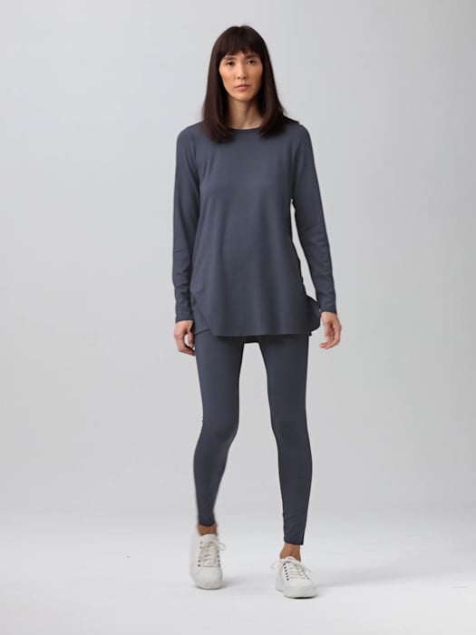 Eileen Fisher Stretch Knit Jersey Pima Cotton High Waisted Cropped Leggings