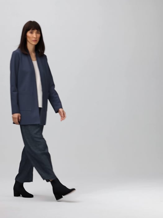 Washable Flex Ponte High Collar Jacket | EILEEN FISHER