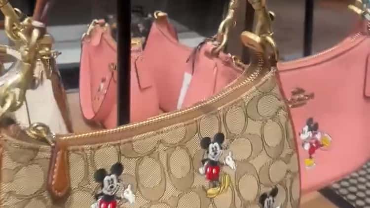 Disney X Coach Teri Shoulder Bag In Signature Jacquard With Mickey