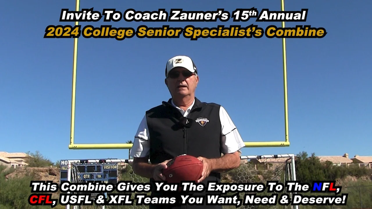 Coach Zauner Invites Graduating Snappers, Punters, Kickers to the 15th