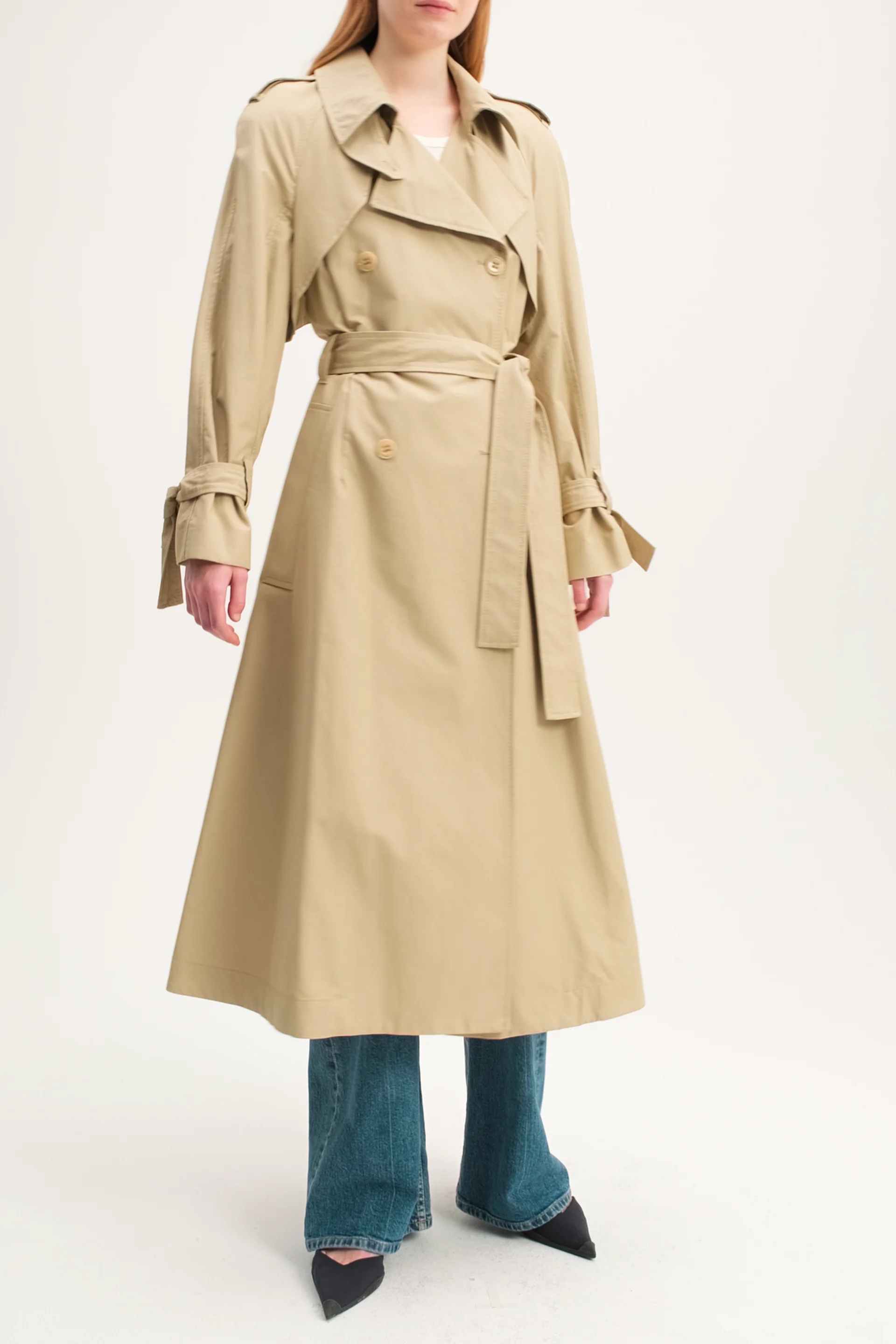 melt the lady】wide trench coat / gray