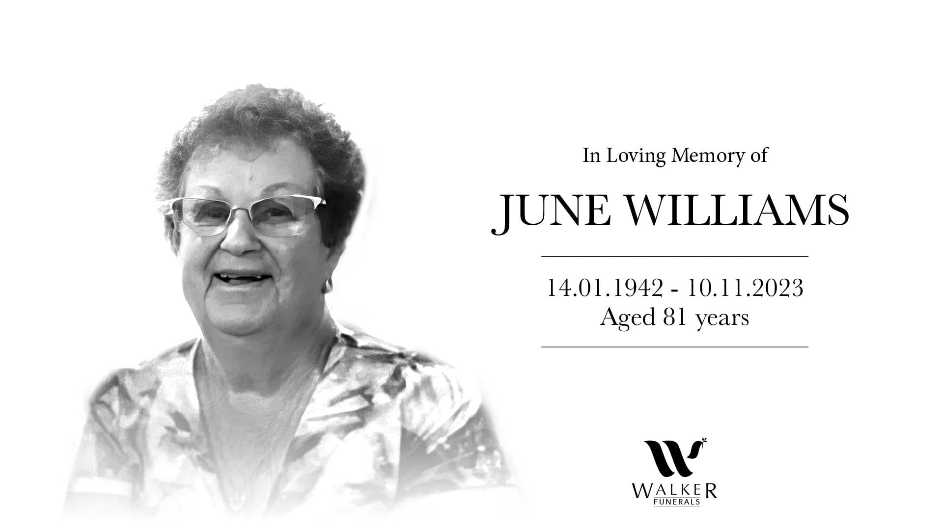 Robert B Walker Funerals - June Williams On Vimeo