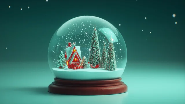 Animação digital de ondas brilhantes de glitter azul se movendo ao redor do  globo de neve na floresta mágica, Banco de Video - Envato Elements