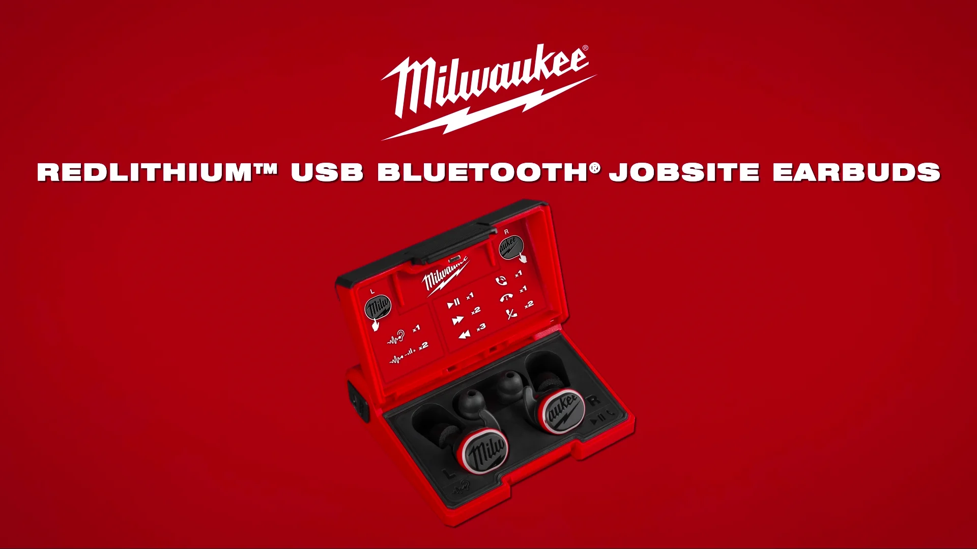 Milwaukee REDLITHIUM™ USB Bluetooth® Headphones 3.0Ah Kit