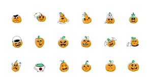 Animated Pumpkin Doodle Icons, a Duotone Icon by Vectors Market (Thumbnail 9 of 9)