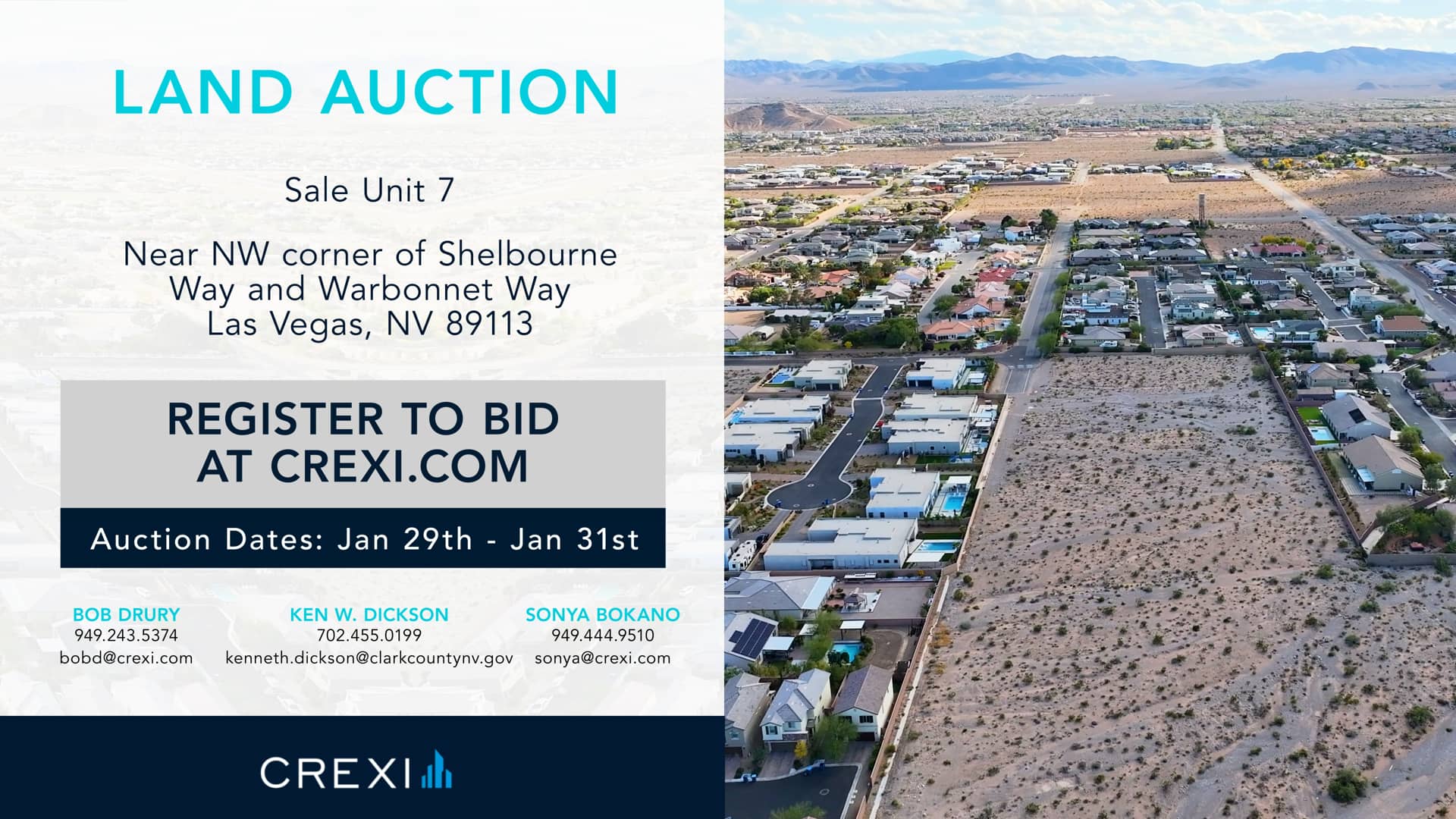 Land for Sale Sale Unit 7 Near NW corner of Shelbourne Way and