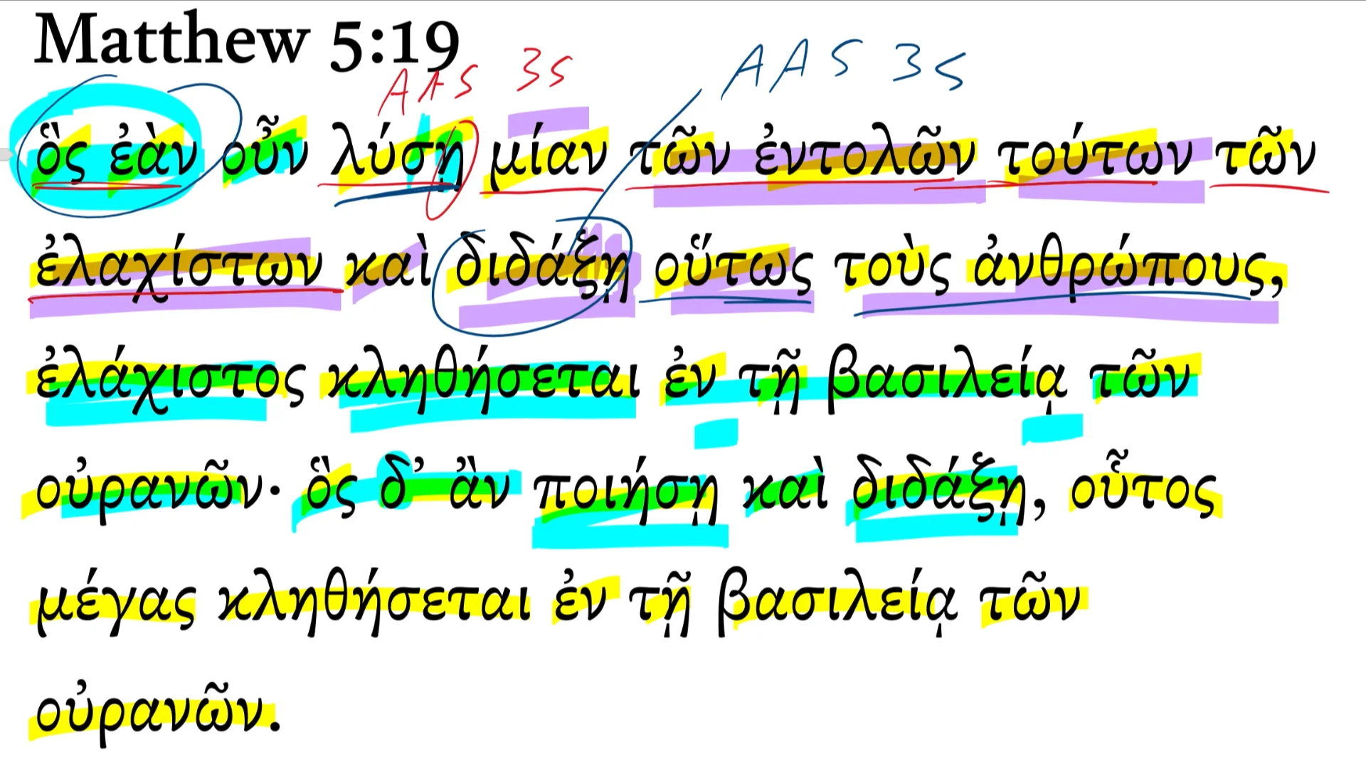 Matthew 5:19 on Vimeo