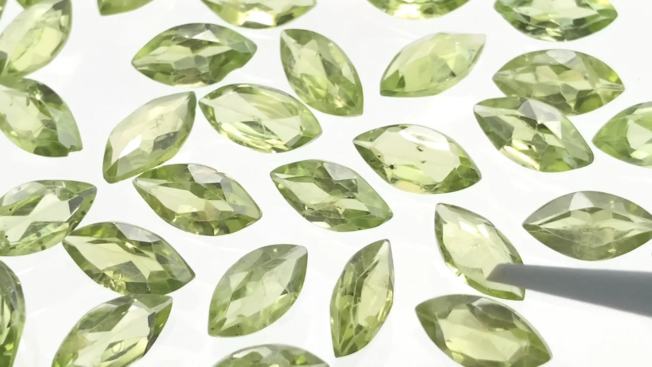 宝石質AAA】極上ペリドット ランデルカット連材 7連セット